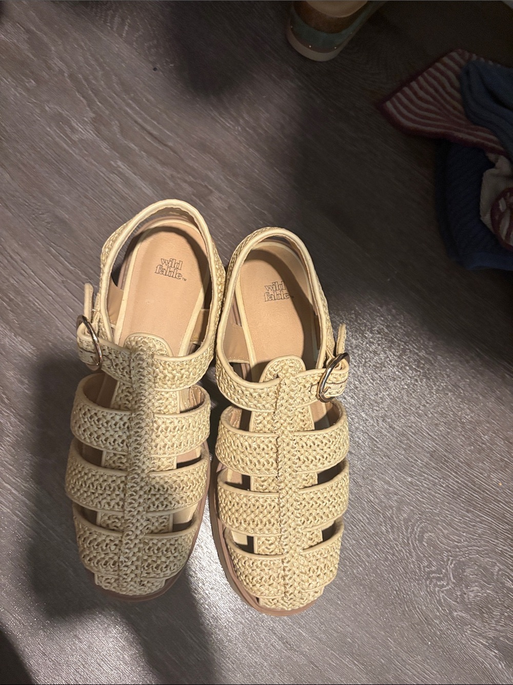 wild fable Woven Platform Fisherman Sandals in Beige